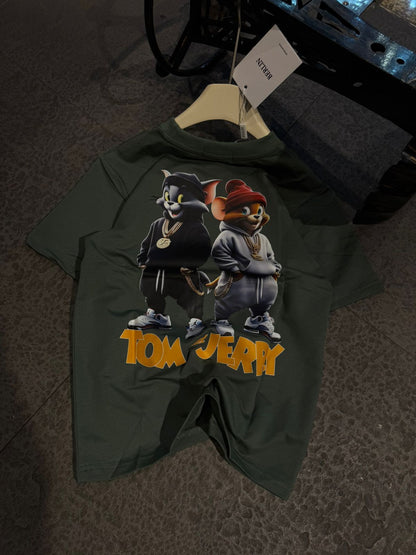 Tom & Jerry crew neck with over size T-Shirt